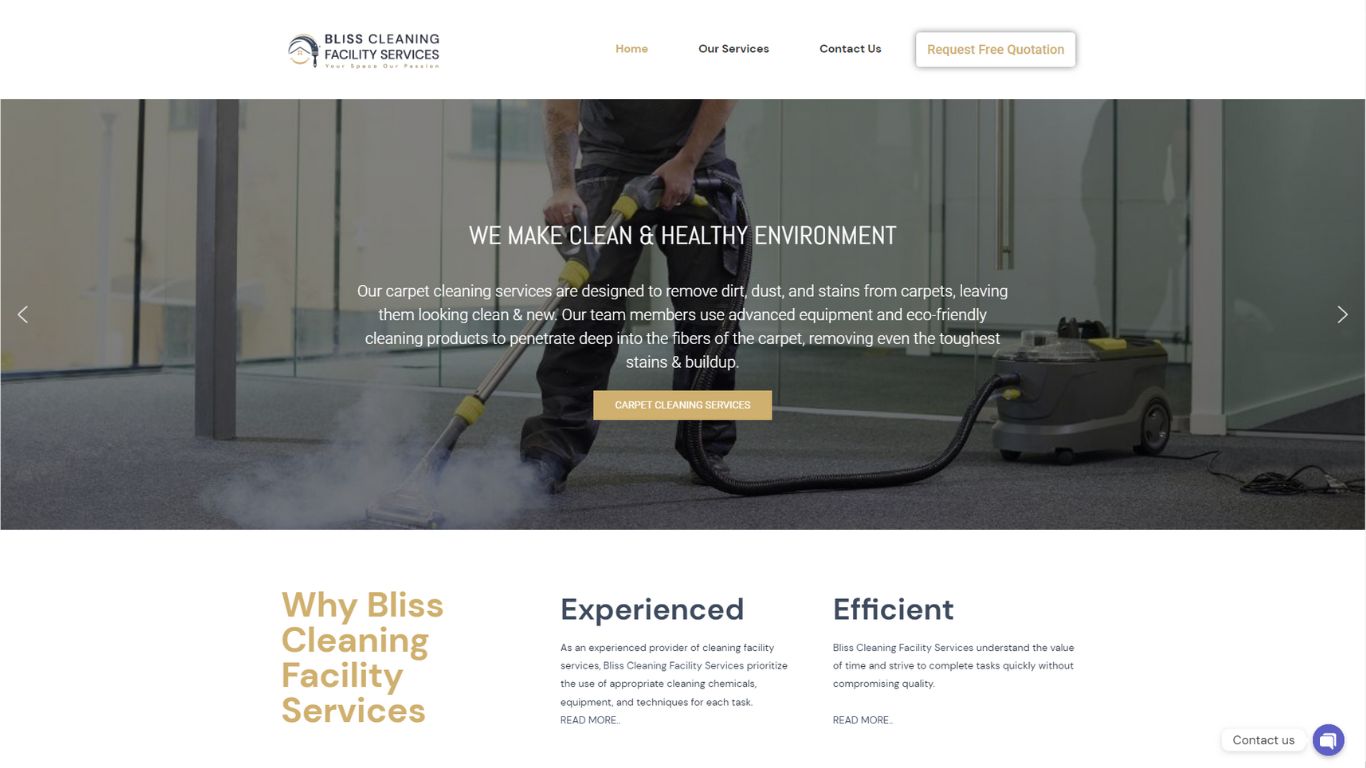 Bliss Cleaning Australia Web Design